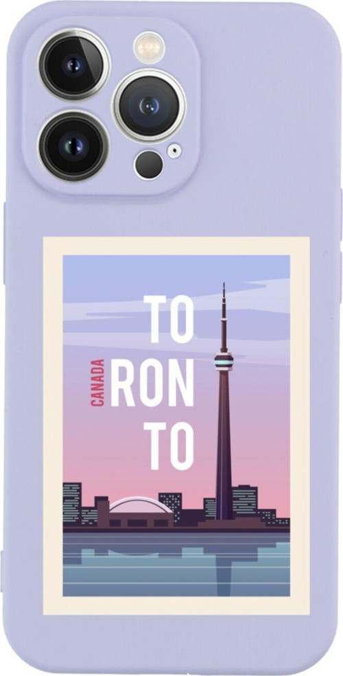 İphone 13 Pro Canada Tasarımlı Lila Telefon Kılıfı