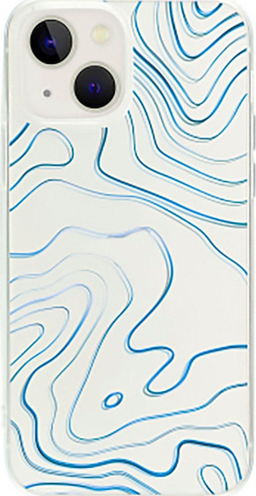 İphone 13 Blue Line Abract Şeffaf Telefon Kılıfı
