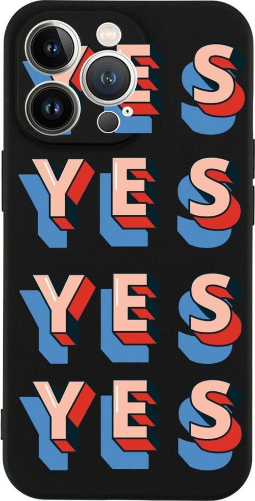 İphone 13 Yes Retro Tasarımlı Siyah Telefon Kılıfı