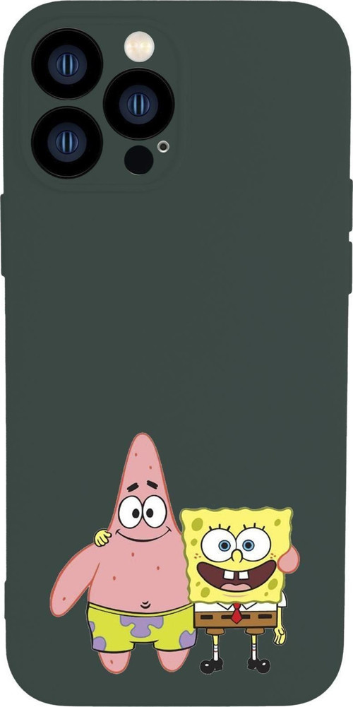 İphone 13 Pro Max Uyumlu Sünger Bob Ve Patrick Star Desenli Premium Silikonlu Lansman Telefon Kılıfı
