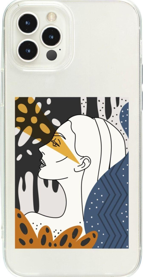 İphone 13 Pro Mx Face Art Poster Şeffaf Telefon Kılıfı
