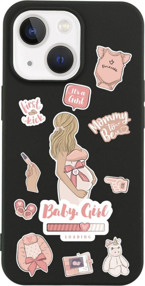 İphone 13 Baby Girl Tasarımlı Siyah Telefon Kılıfı