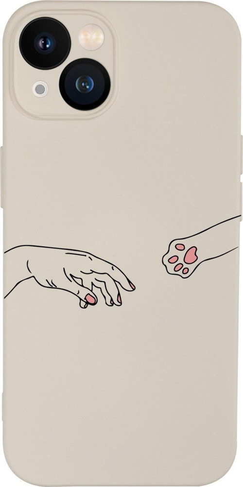 İphone 13 Uyumlu Hand And Paw Desenli Kamera Lens Korumalı Darbe Emici Silikonlu Lansman Kılıf