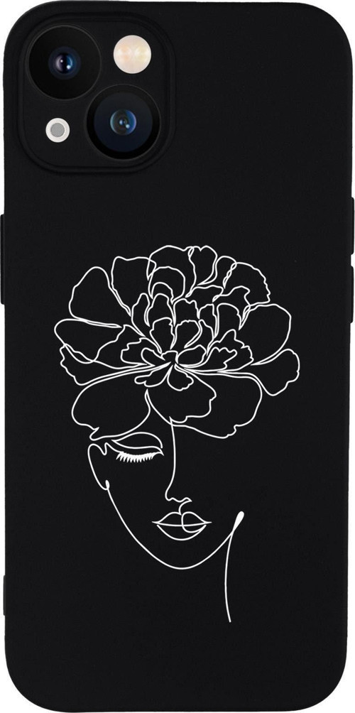 İphone 13 Uyumlu Flower Women Desenli Kamera Lens Korumalı Darbe Emici Silikonlu Lansman Kılıf