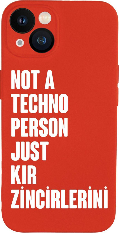 İphone 13 Uyumlu Not Techno Person Just Kır Zincirlerini Desenli Telefon Kılıfı