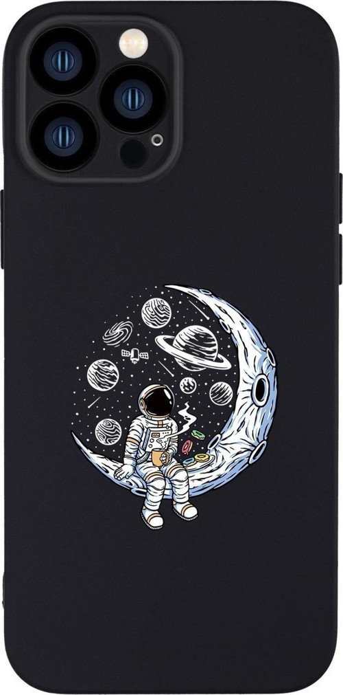 İphone 13 Pro Max Uyumlu Astronot Desenli Kamera Lens Korumalı Darbe Emici Silikonlu Lansman Kılıf