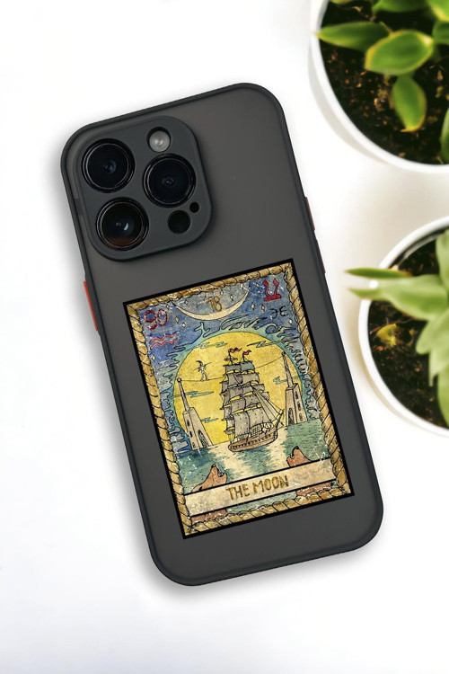 İphone 13 Pro Uyumlu The Moon Desenli Buzlu Şeffaf Lüx Telefon Kılıfı