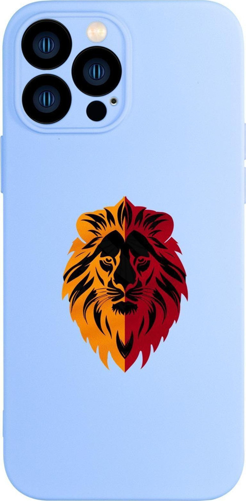 İphone 13 Pro Uyumlu Sarı Kırmızı Aslan Desenli Kamera Korumalı Premium Silikonlu Telefon Kılıfı