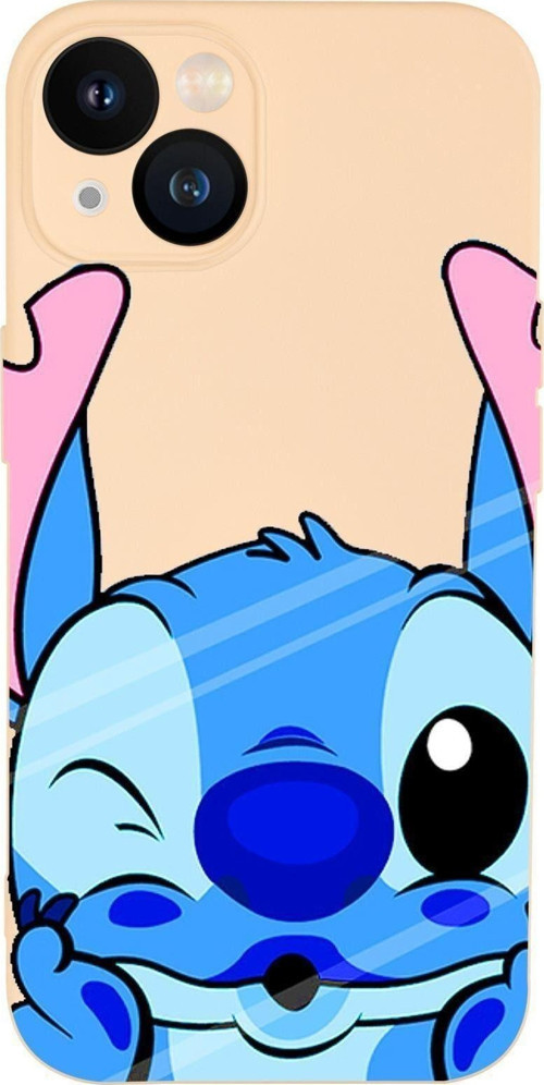 İphone 13 Uyumlu Stitch Desenli Kamera Lens Korumalı Darbe Emici Silikonlu Lansman Kılıf