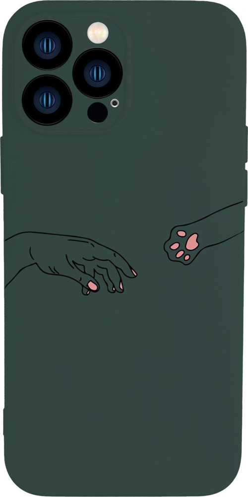 İphone 13 Pro Max Uyumlu Hand And Paw Desenli Premium Silikonlu Lansman Telefon Kılıfı