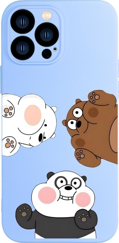 İphone 13 Pro Uyumlu Cute Animals Desenli Kamera Korumalı Premium Silikonlu Telefon Kılıfı