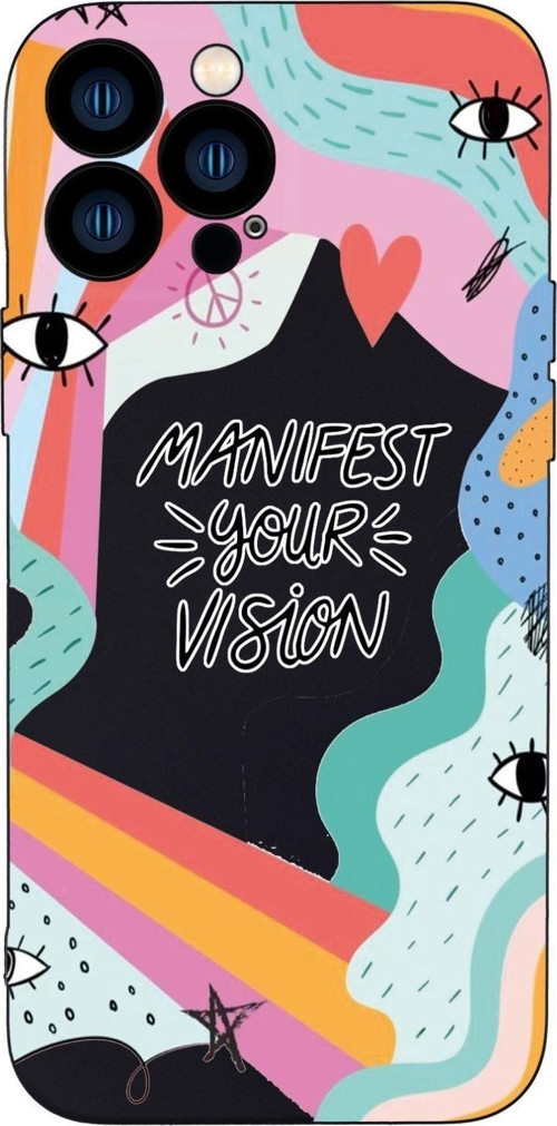 İphone 13 Pro Uyumlu Manifest Your Vision Kamera Lens Korumalı Darbe Emici Silikonlu Lansman Kapak
