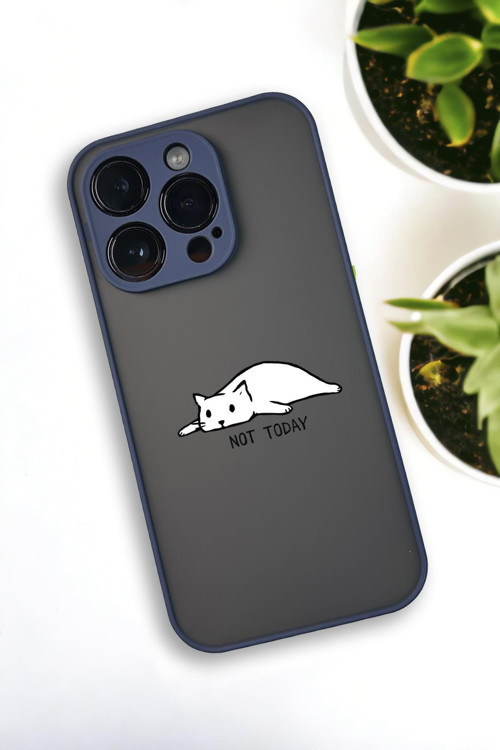 İphone 13 Pro Max Uyumlu Not Today Desenli Buzlu Şeffaf Lüx Telefon Kılıfı