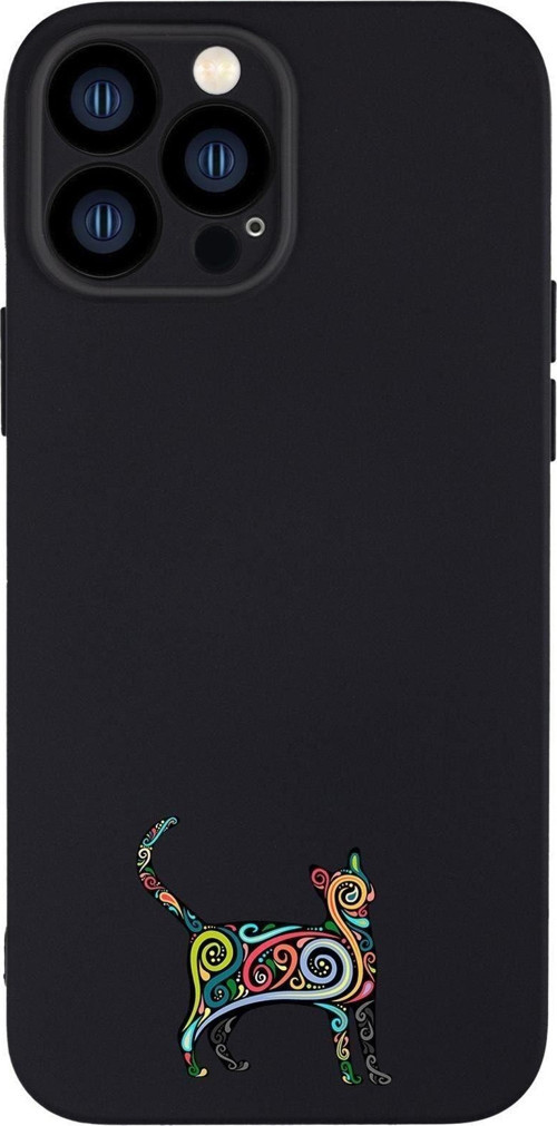 İphone 13 Pro Uyumlu Mandala Cat Desenli Kamera Lens Korumalı Darbe Emici Silikonlu Lansman Kılıf