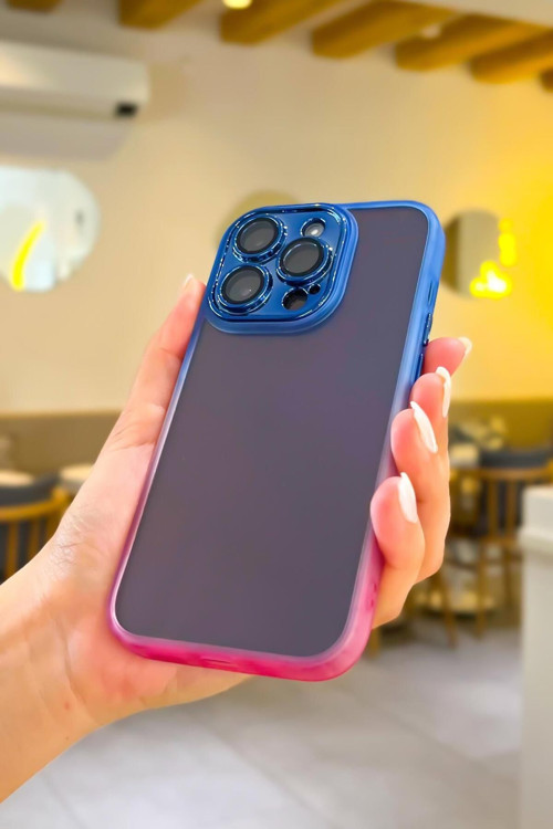 İphone 13 Pro Max Uyumlu Kamera Lens Korumalı Gradient Silikon Kenar Şeffaf Telefon Kılıfı Mchzr
