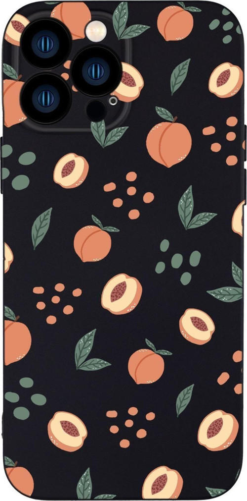 İphone 13 Pro Uyumlu Şeftali Pattern Kamera Korumalı Premium Silikonlu Telefon Kılıfı