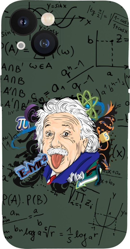 İphone 13 Uyumlu Einstein Desenli Premium Silikonlu Lansman Telefon Kılıfı