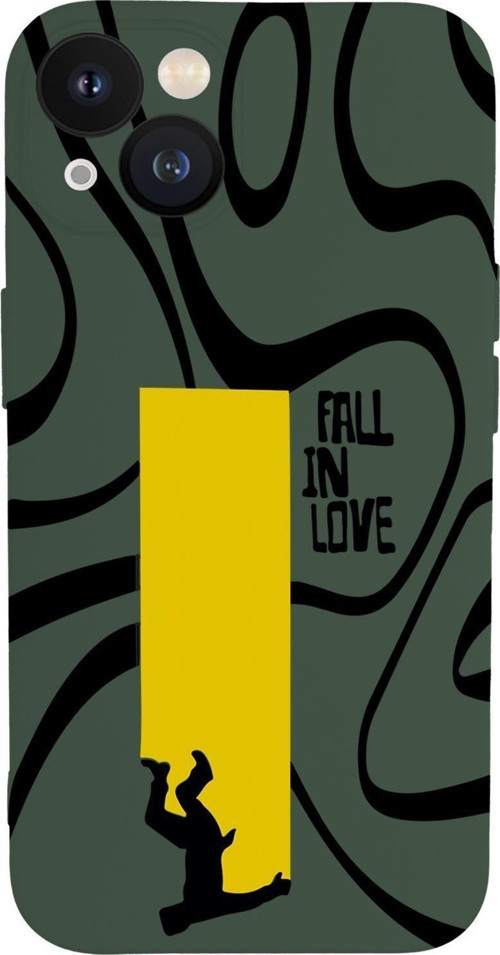 İphone 13 Uyumlu Fall In Love Desenli Premium Silikonlu Lansman Telefon Kılıfı