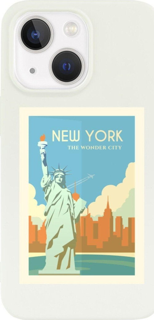 İphone 13 New York Tasarımlı Beyaz Telefon Kılıfı
