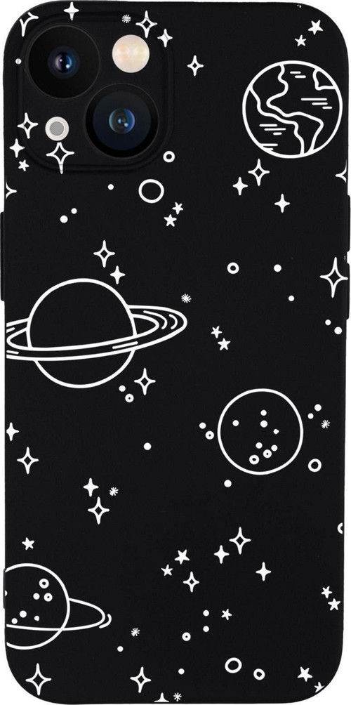 İphone 13 Uyumlu Galaxy Desenli Kamera Lens Korumalı Darbe Emici Silikonlu Lansman Kılıf