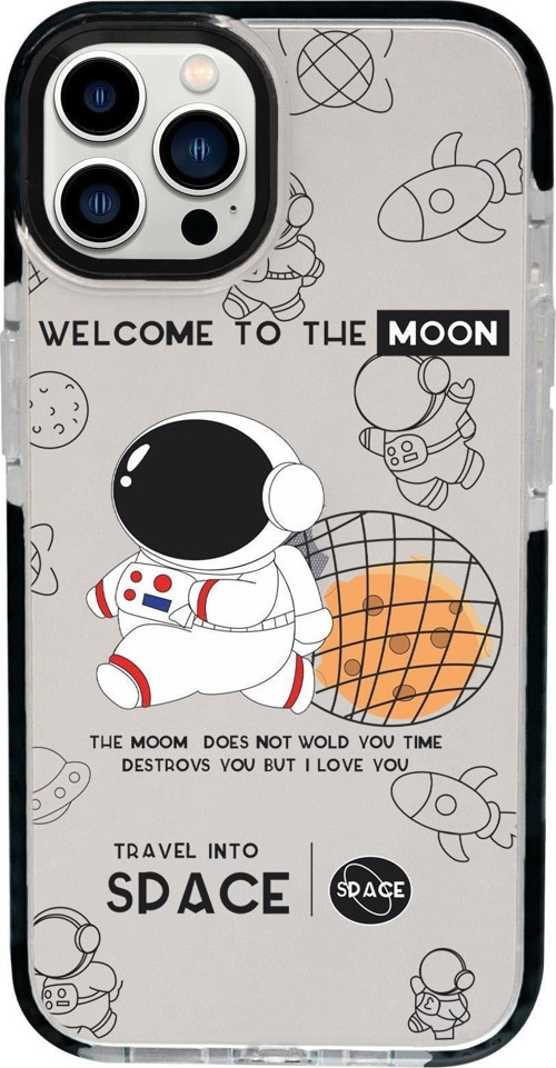 İphone 13 Pro Max Sevimli Astronot Candy Bumper Darbe Emci Silikonlu Telefon Kılıfı