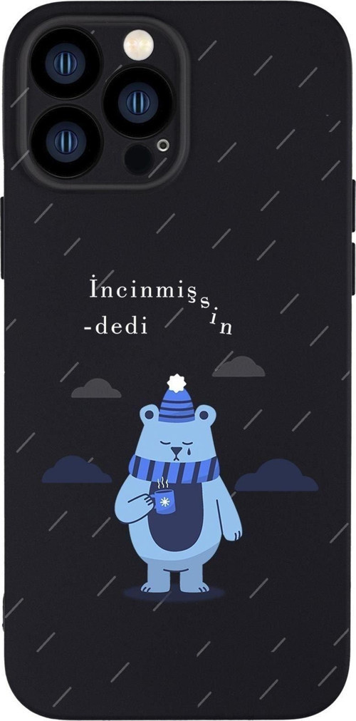 İphone 13 Pro Max Uyumlu Incinmişsin Dedi Desenli Kamera Lens Korumalı Darbe Emici Silikonlu Lansman