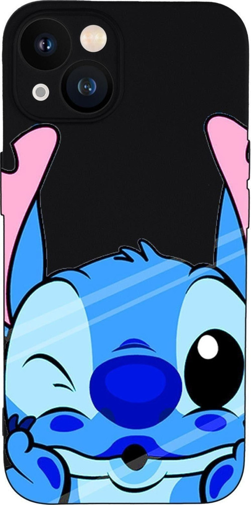 İphone 13 Uyumlu Stitch Desenli Kamera Lens Korumalı Darbe Emici Silikonlu Lansman Kılıf