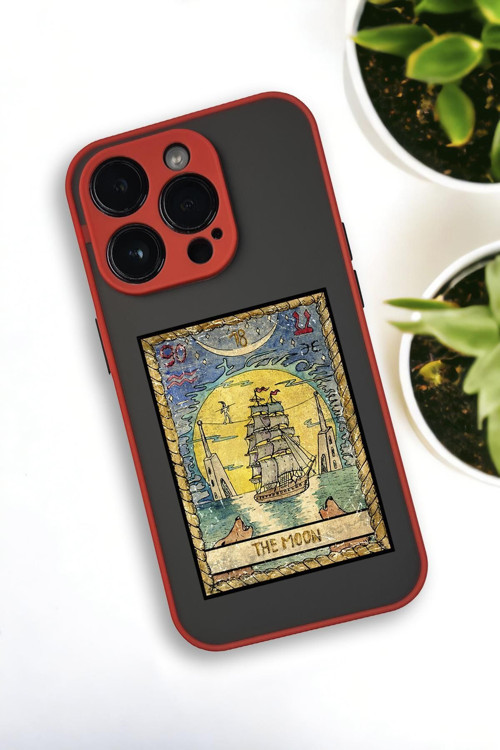 İphone 13 Pro Max Uyumlu The Moon Desenli Buzlu Şeffaf Lüx Telefon Kılıfı