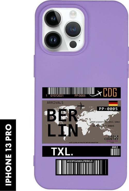 İphone 13 Pro Uyumlu Berlin Ticket Desenli Premium Silikonlu Lansman Telefon Kılıfı