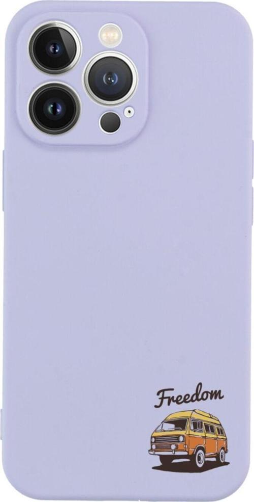 İphone 13 Pro Freedom Caravan Tasarımlı Lila Telefon Kılıfı