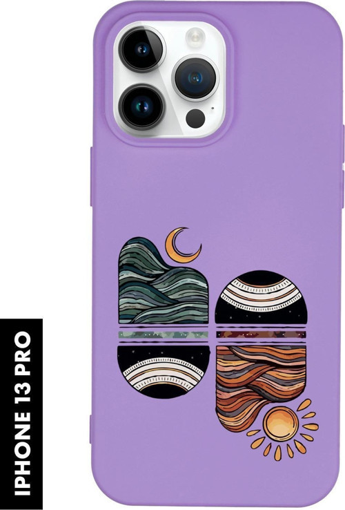 İphone 13 Pro Uyumlu Sunset Wave Desenli Premium Silikonlu Lansman Telefon Kılıfı
