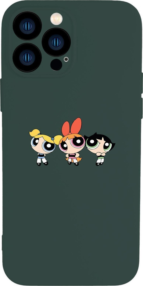 İphone 13 Pro Max Uyumlu Powerpuff Girls Desenli Premium Silikonlu Lansman Telefon Kılıfı