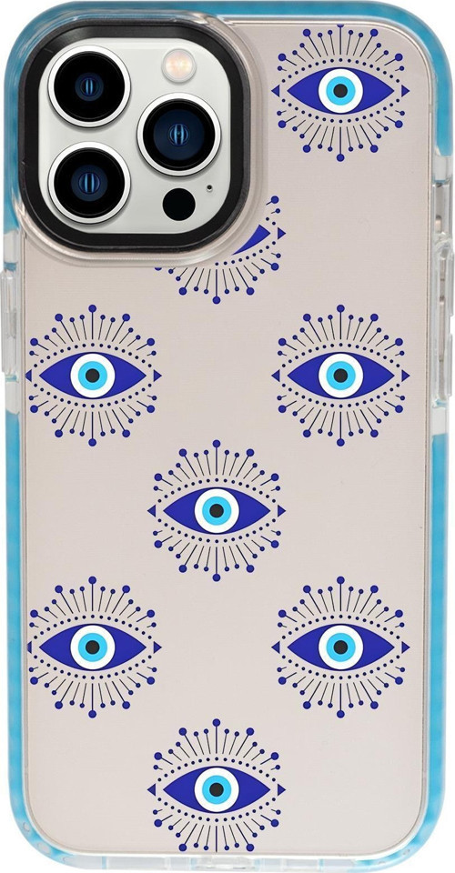 İphone 13 Pro Uyumlu Mystic Aura Desenli Candy Bumper Silikonlu Telefon Kılıfı