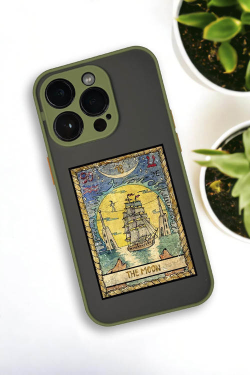 İphone 13 Pro Max Uyumlu The Moon Desenli Buzlu Şeffaf Lüx Telefon Kılıfı