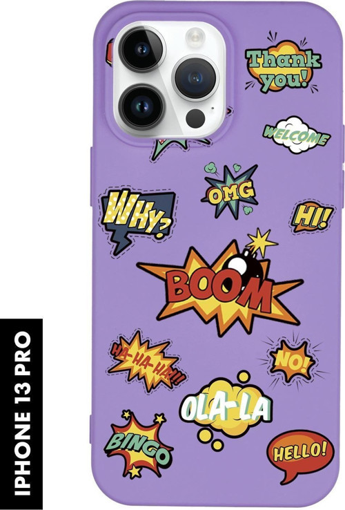 İphone 13 Pro Uyumlu Stickers Desenli Premium Silikonlu Lansman Telefon Kılıfı