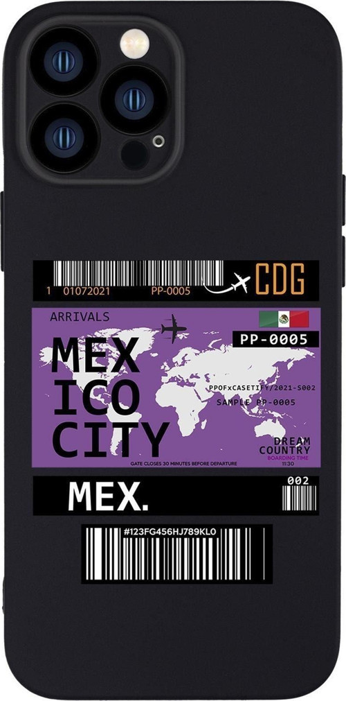 İphone 13 Pro Max Uyumlu Mexico Ticket Desenli Kamera Lens Korumalı Darbe Emici Silikonlu Lansman Kı