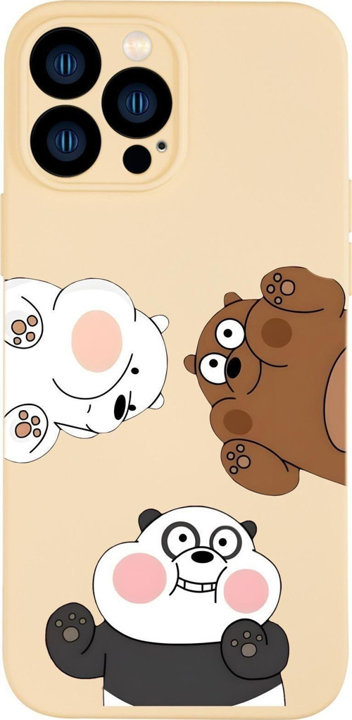 İphone 13 Pro Uyumlu Cute Animals Desenli Kamera Korumalı Premium Silikonlu Telefon Kılıfı