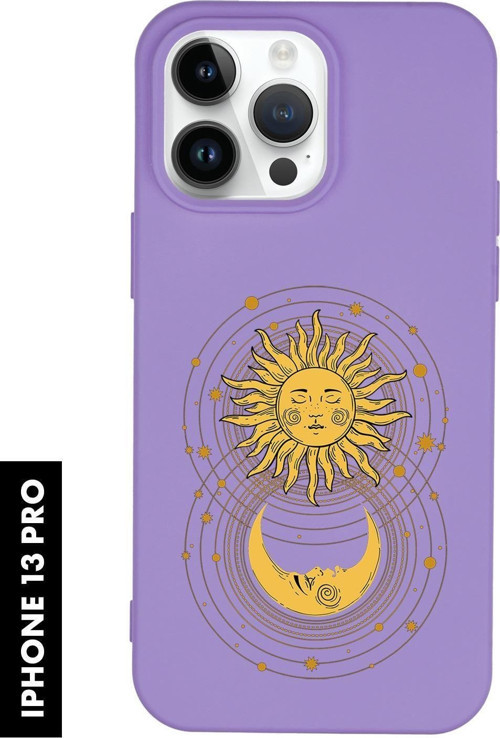 İphone 13 Pro Uyumlu Moon And Sun Desenli Premium Silikonlu Lansman Telefon Kılıfı