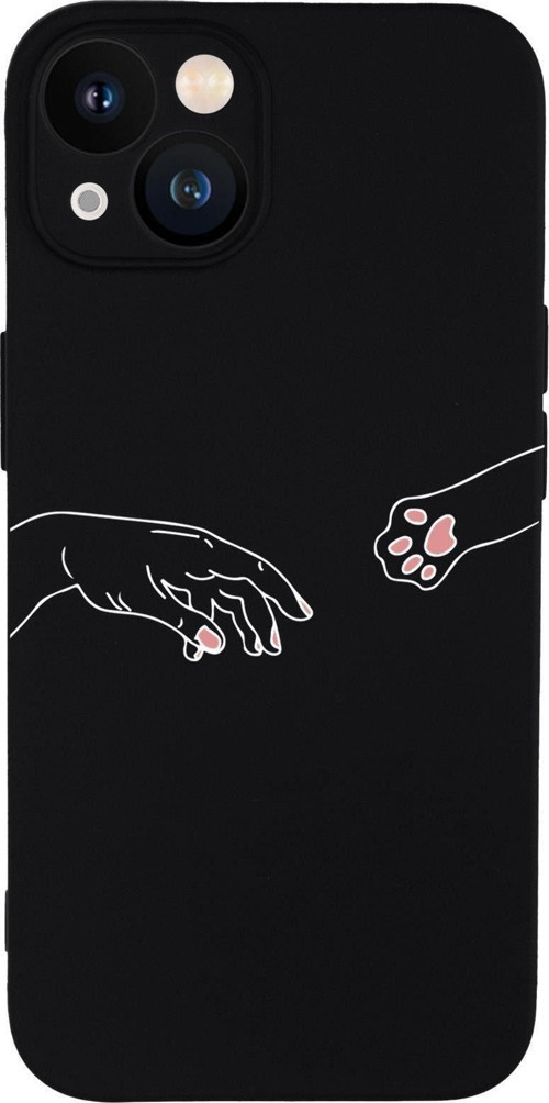 İphone 13 Uyumlu Hand And Paw Desenli Kamera Lens Korumalı Darbe Emici Silikonlu Lansman Kılıf