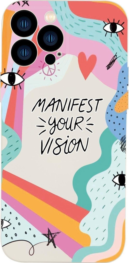 İphone 13 Pro Uyumlu Manifest Your Vision Kamera Lens Korumalı Darbe Emici Silikonlu Lansman Kapak