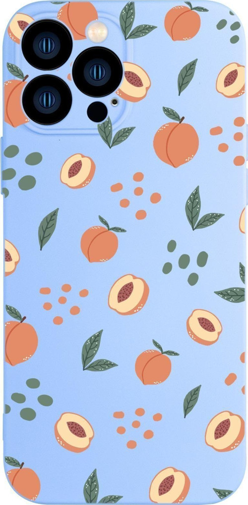 İphone 13 Pro Uyumlu Şeftali Pattern Kamera Korumalı Premium Silikonlu Telefon Kılıfı