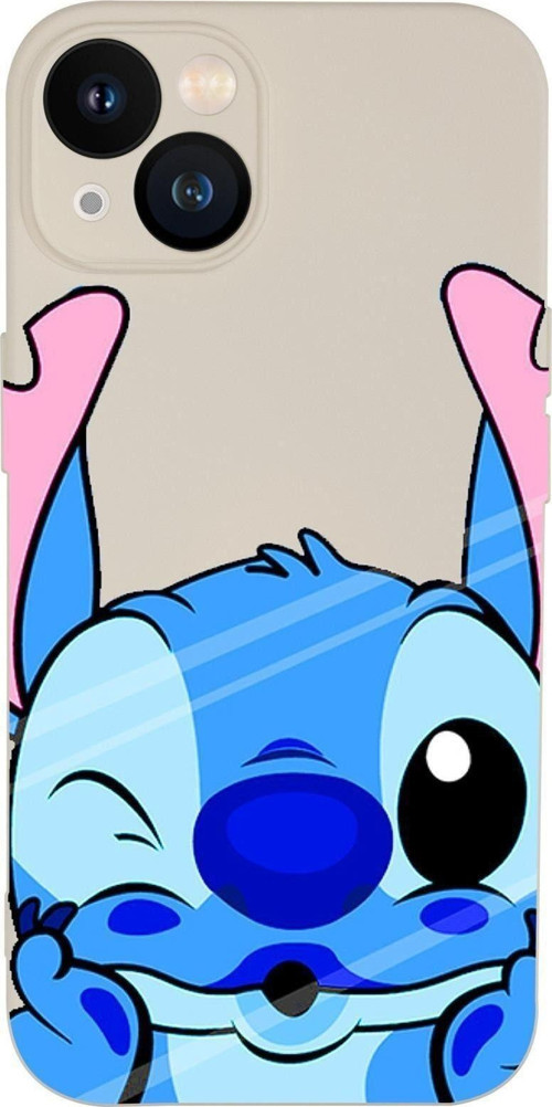 İphone 13 Uyumlu Stitch Desenli Kamera Lens Korumalı Darbe Emici Silikonlu Lansman Kılıf