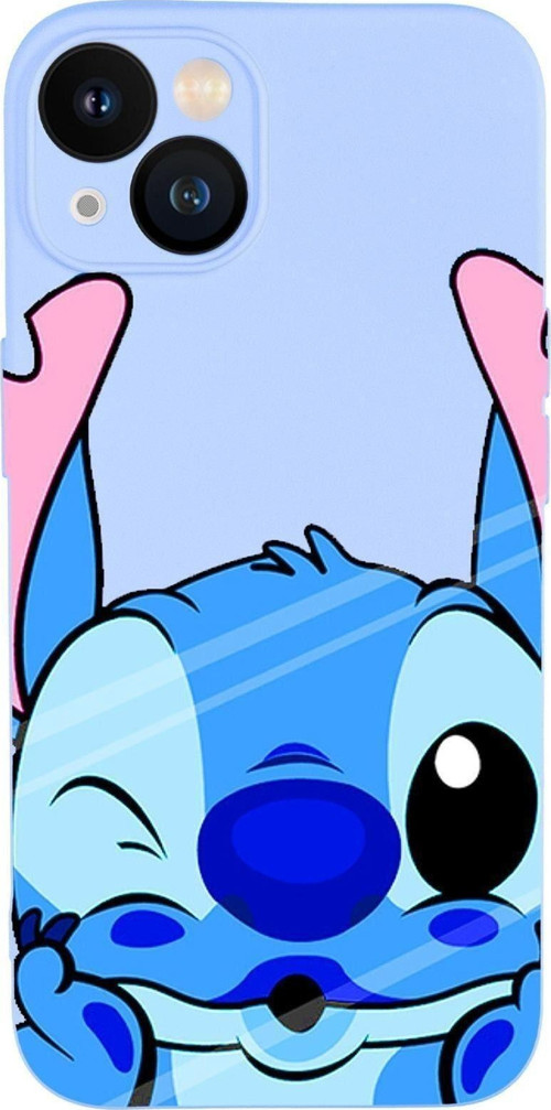 İphone 13 Uyumlu Stitch Desenli Kamera Lens Korumalı Darbe Emici Silikonlu Lansman Kılıf