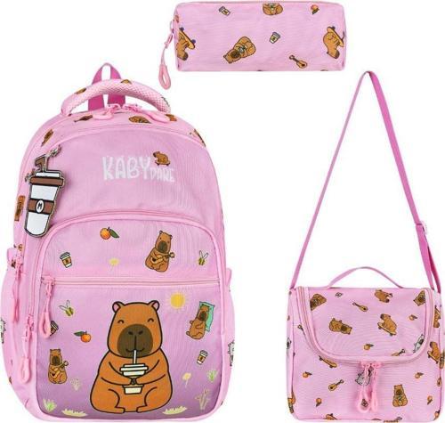 Unisex İlkokul Çantası Caby Para 3'lü Set 40*30 Cm Beslenme Çantası Kalem Kutusu Ortopedik KabyPare