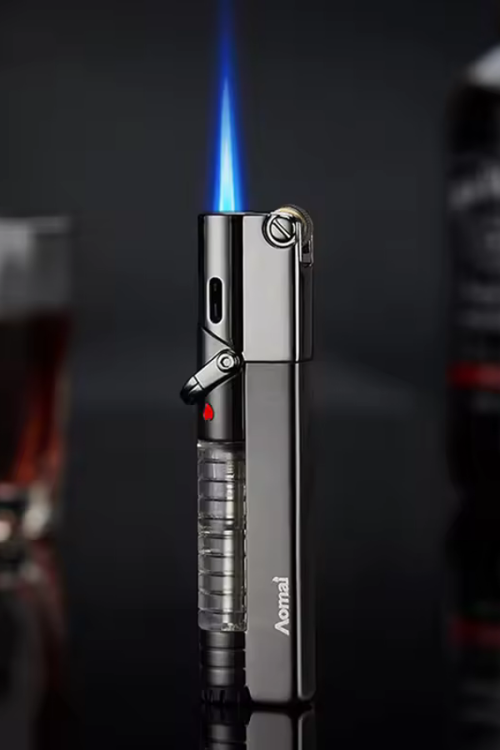 PremiumQuality Tek Torch Pürmüz Koyu Gümüş Puro Çakmağı