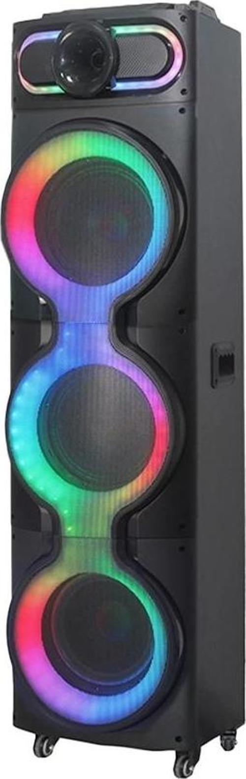 GD-3126 Dijital LED Göstergeli Mikrofonlu RGB TWS Üçlü 10 inç Stereo Bass Kablosuz Karaoke Hopa