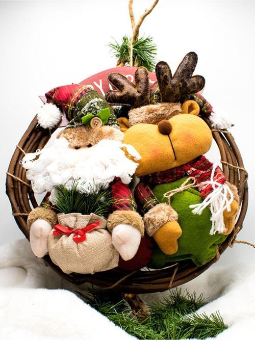 Luxury Dekoratif Mery Christmas 35Cm Geyikli Kapı Süsü