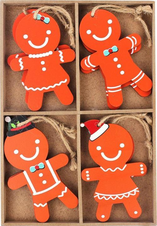 8 Adet Pancake Man 10*6Cm Yılbaşı Süsü