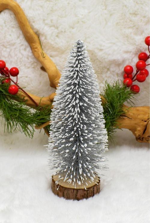 Mini Silver Çam Ağacı 20 Cm Yılbaşı Süsü