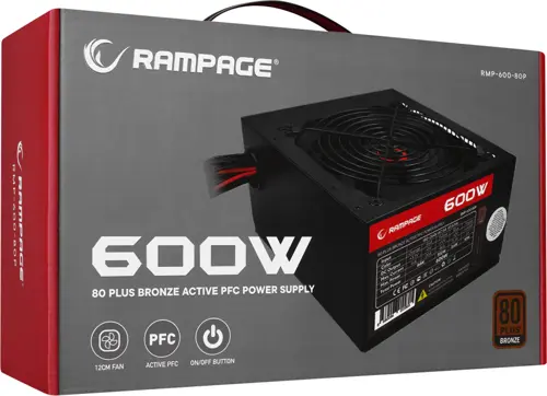 Rampage 600W 80+ Rmp-600-80P Power Supply